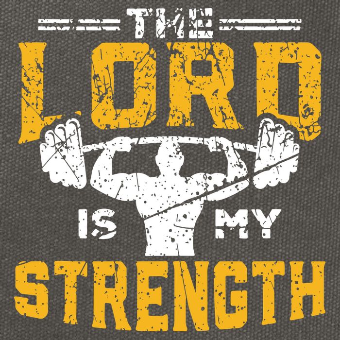 Workout The Lord Is My Strength Funny Christian Gym Cotton Canvas Backpack