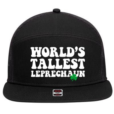 Worlds Tallest Leprechaun St Patricks Clover 7 Panel Mesh Trucker Snapback Hat