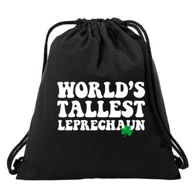 Worlds Tallest Leprechaun St Patricks Clover Drawstring Bag