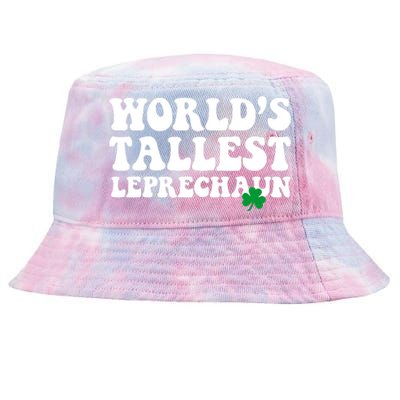 Worlds Tallest Leprechaun St Patricks Clover Tie-Dyed Bucket Hat