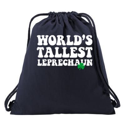 Worlds Tallest Leprechaun St Patricks Clover Drawstring Bag