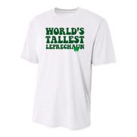 Worlds Tallest Leprechaun St Patricks Clover Youth Performance Sprint T-Shirt