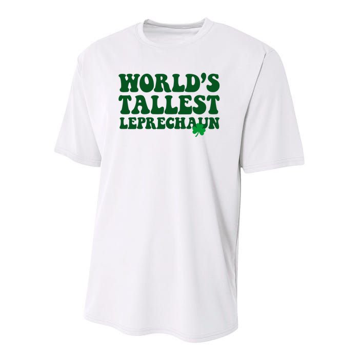 Worlds Tallest Leprechaun St Patricks Clover Youth Performance Sprint T-Shirt