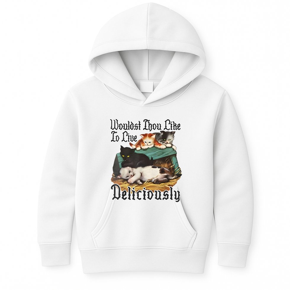 Wouldst Thou Like To Live Deliciously Kids Hoodie