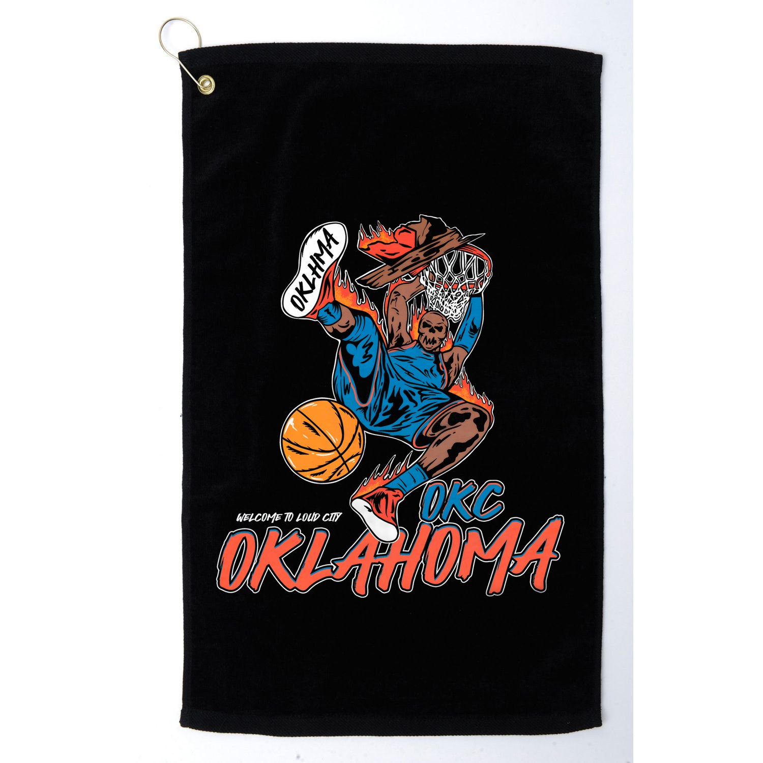 Welcome To Loud City Oklahoma Basketball Golf Towel