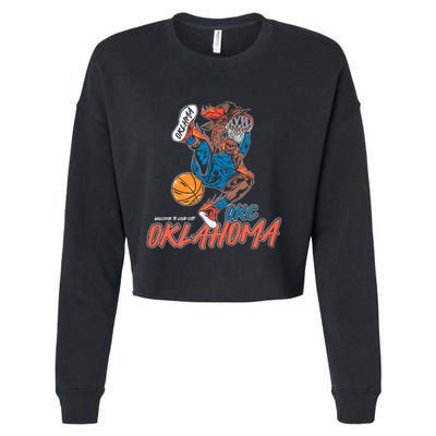 Welcome To Loud City Oklahoma Basketball Cropped Pullover Crew