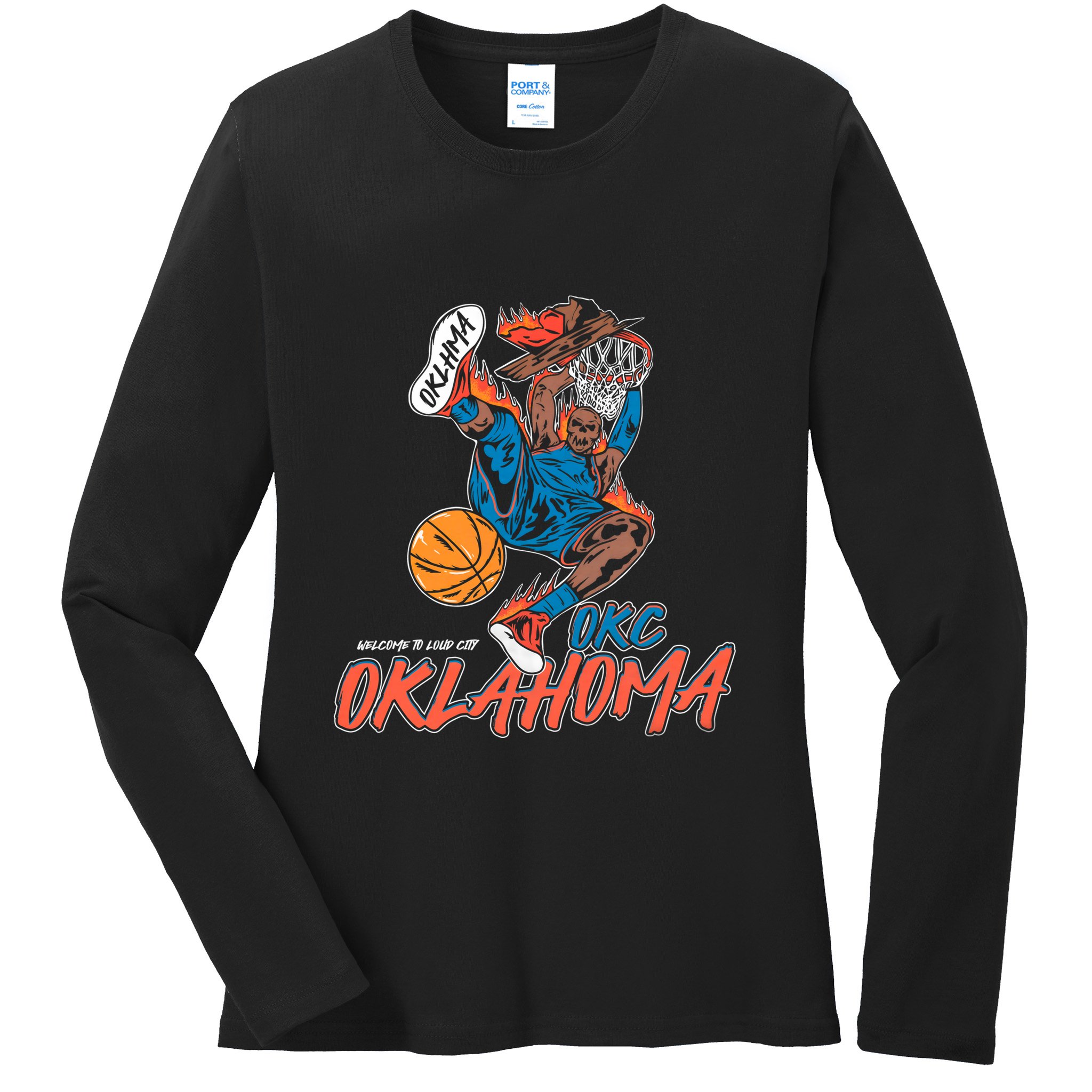 Welcome To Loud City Oklahoma Basketball Ladies Long Sleeve Shirt