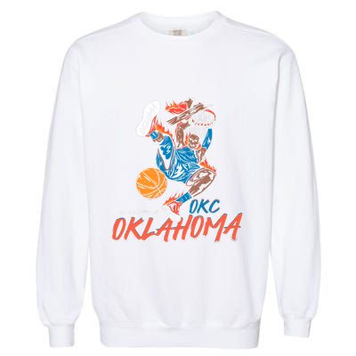 Welcome To Loud City Oklahoma Basketball Garment-Dyed Sweatshirt