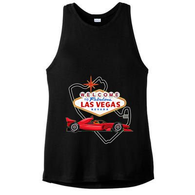Welcome To Las Vegas Racing Race Car Strip Formula Track Cool Gift Ladies PosiCharge Tri-Blend Wicking Tank