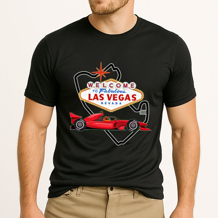 Welcome To Las Vegas Racing Race Car Strip Formula Track Cool Gift Cooling Performance Crew T-Shirt