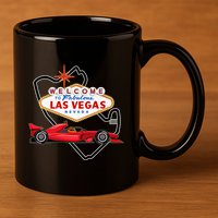 Welcome To Las Vegas Racing Race Car Strip Formula Track Cool Gift 11oz C Handle Ceramic Mug