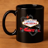 Welcome To Las Vegas Racing Race Car Strip Formula Track Cool Gift 11oz C Handle Ceramic Mug