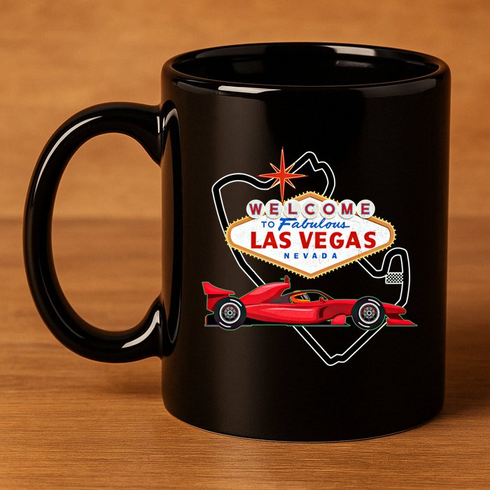 Welcome To Las Vegas Racing Race Car Strip Formula Track Cool Gift 11oz C Handle Ceramic Mug
