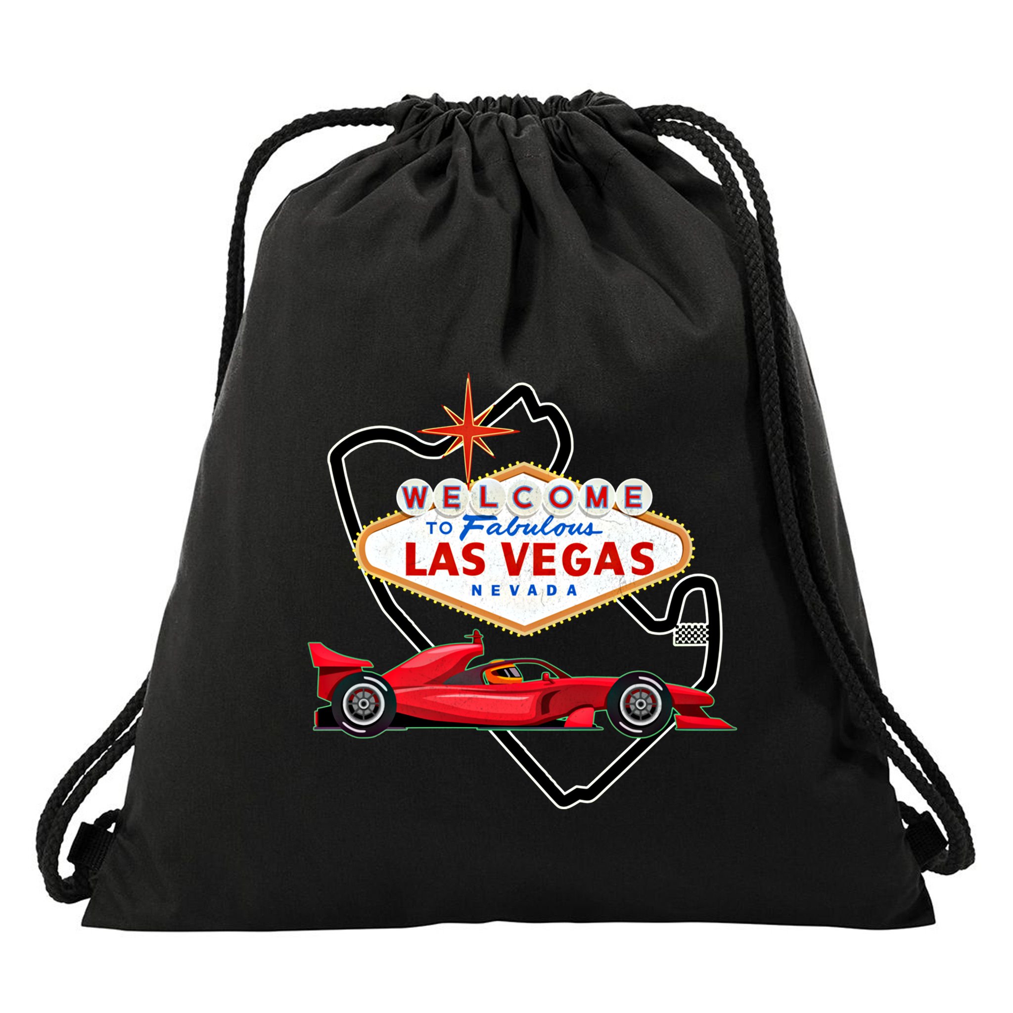 Welcome To Las Vegas Racing Race Car Strip Formula Track Cool Gift Drawstring Bag