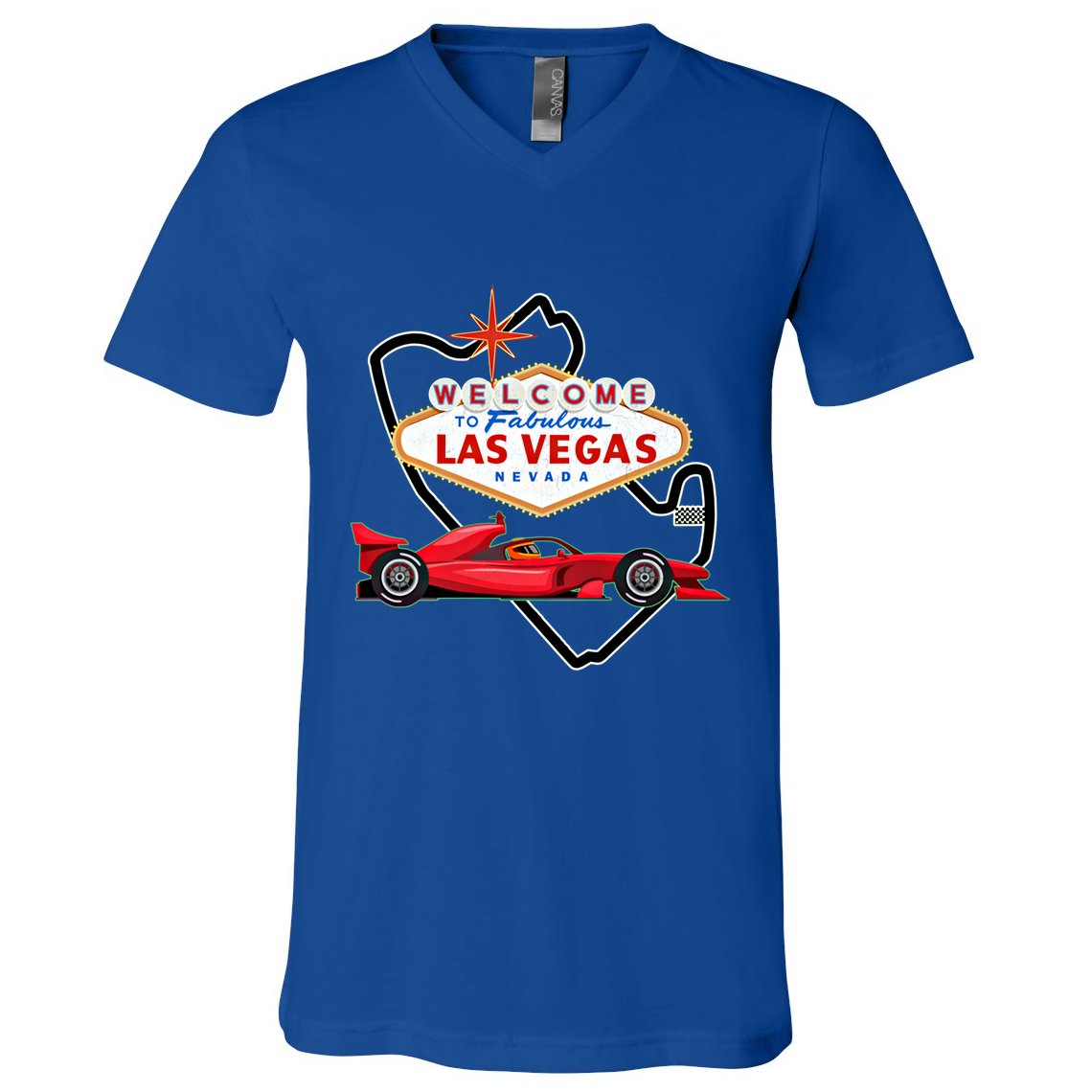 Welcome To Las Vegas Racing Race Car Strip Formula Track Cool Gift V-Neck T-Shirt