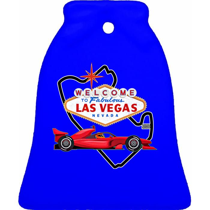 Welcome To Las Vegas Racing Race Car Strip Formula Track Cool Gift Ceramic Bell Ornament