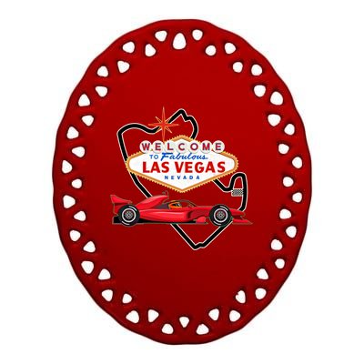 Welcome To Las Vegas Racing Race Car Strip Formula Track Cool Gift Ceramic Oval Ornament