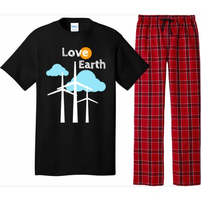 Wind Turbine Love Earth Renewable Energy Environtalist Cool Gift Pajama Set