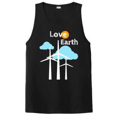 Wind Turbine Love Earth Renewable Energy Environtalist Cool Gift PosiCharge Competitor Tank