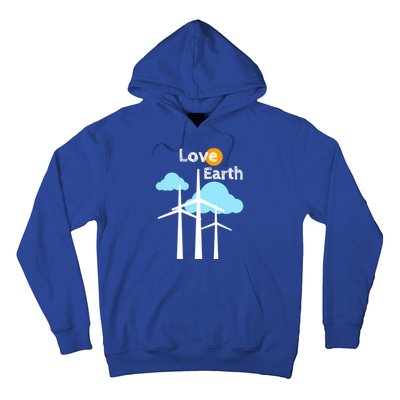 Wind Turbine Love Earth Renewable Energy Environtalist Cool Gift Hoodie