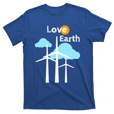 Wind Turbine Love Earth Renewable Energy Environtalist Cool Gift T-Shirt