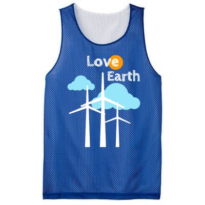 Wind Turbine Love Earth Renewable Energy Environtalist Cool Gift Mesh Reversible Basketball Jersey Tank