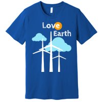 Wind Turbine Love Earth Renewable Energy Environtalist Cool Gift Premium T-Shirt