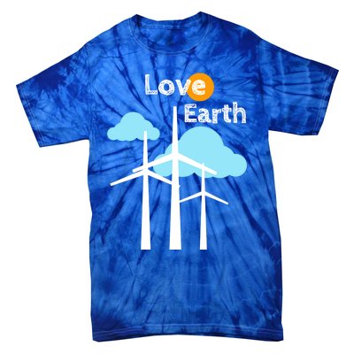 Wind Turbine Love Earth Renewable Energy Environtalist Cool Gift Tie-Dye T-Shirt