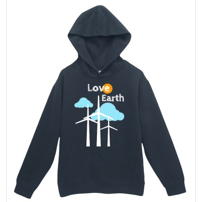 Wind Turbine Love Earth Renewable Energy Environtalist Cool Gift Urban Pullover Hoodie