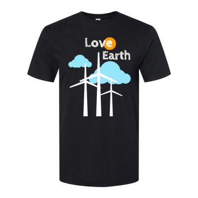 Wind Turbine Love Earth Renewable Energy Environtalist Cool Gift Softstyle CVC T-Shirt