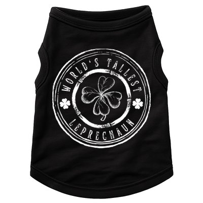World's Tallest Leprechaun Funny Clovers St Patrick's Day Doggie Tank