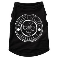 World's Tallest Leprechaun Funny Clovers St Patrick's Day Doggie Tank