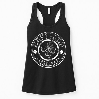 World's Tallest Leprechaun Funny Clovers St Patrick's Day Womens Tank Top