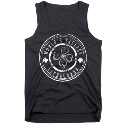 World's Tallest Leprechaun Funny Clovers St Patrick's Day Tank Top