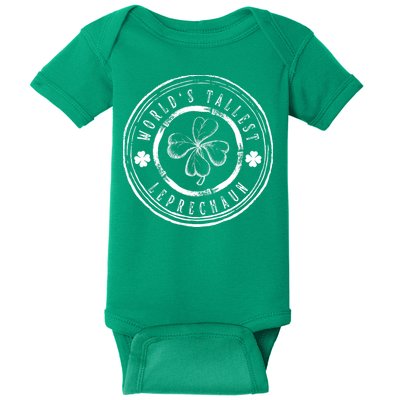 World's Tallest Leprechaun Funny Clovers St Patrick's Day Baby Bodysuit