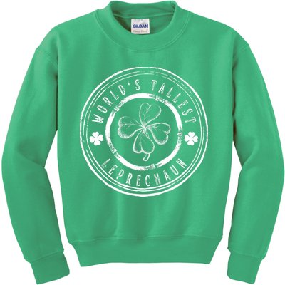 World's Tallest Leprechaun Funny Clovers St Patrick's Day Kids Sweatshirt