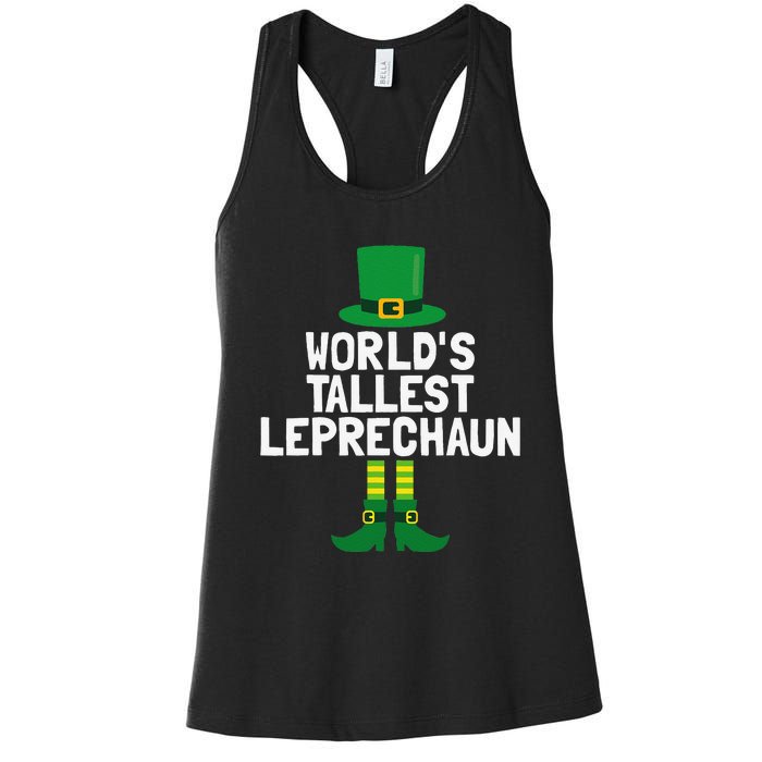 World's Tallest Leprechaun St Patricks Day Women's Racerback Tank