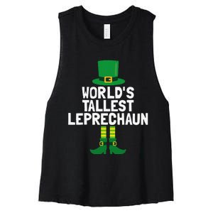 World's Tallest Leprechaun St Patricks Day Women's Racerback Cropped Tank