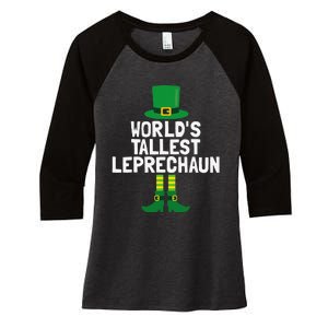 World's Tallest Leprechaun St Patricks Day Women's Tri-Blend 3/4-Sleeve Raglan Shirt