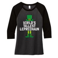 World's Tallest Leprechaun St Patricks Day Women's Tri-Blend 3/4-Sleeve Raglan Shirt