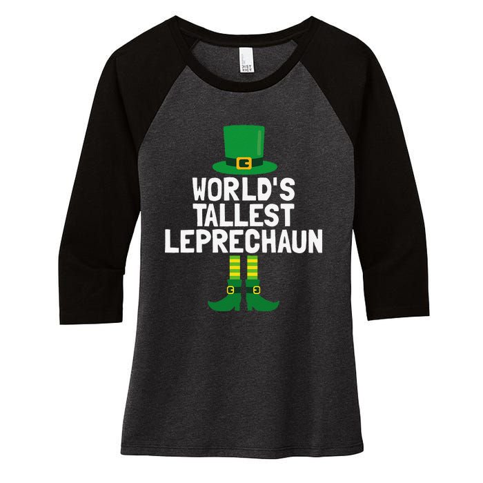 World's Tallest Leprechaun St Patricks Day Women's Tri-Blend 3/4-Sleeve Raglan Shirt