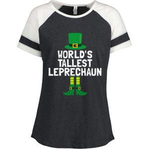 World's Tallest Leprechaun St Patricks Day Enza Ladies Jersey Colorblock Tee