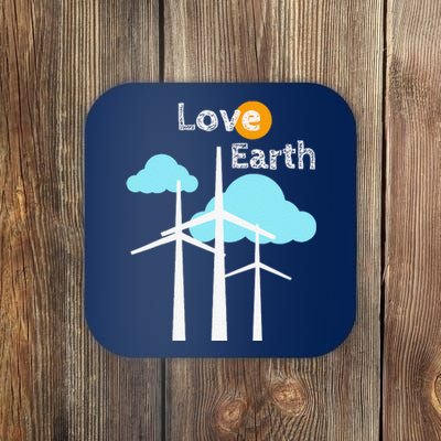 Wind Turbine Love Earth Renewable Energy Environmentalist Coaster