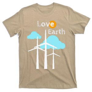 Wind Turbine Love Earth Renewable Energy Environmentalist T-Shirt