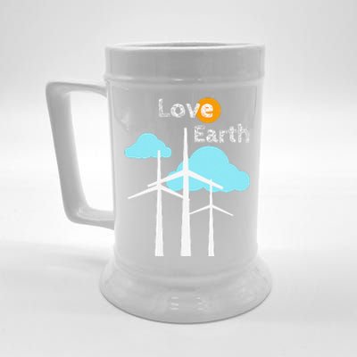 Wind Turbine Love Earth Renewable Energy Environmentalist Beer Stein