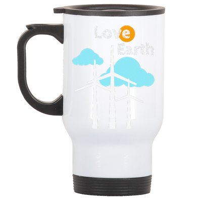 Wind Turbine Love Earth Renewable Energy Environmentalist Stainless Steel Travel Mug