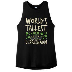 Worlds Tallest Leprechaun Four Leaf Clovers Meaningful Gift Ladies PosiCharge Tri-Blend Wicking Tank