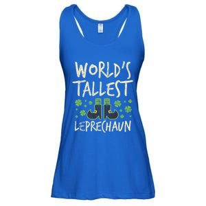 Worlds Tallest Leprechaun Four Leaf Clovers Meaningful Gift Ladies Essential Flowy Tank