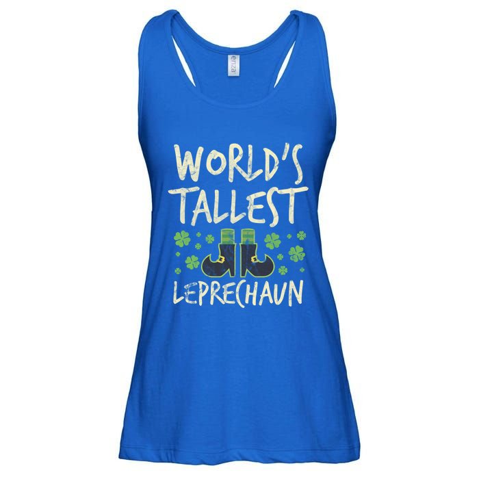 Worlds Tallest Leprechaun Four Leaf Clovers Meaningful Gift Ladies Essential Flowy Tank