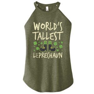 Worlds Tallest Leprechaun Four Leaf Clovers Meaningful Gift Women's Perfect Tri Rocker Tank